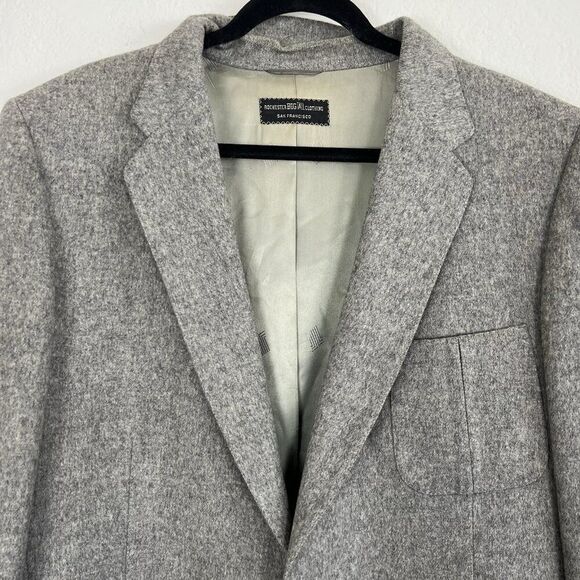 Vintage LANVIN Mens Grey CAMEL HAIR Classic Fit Sport Coat Blazer Jacket Size 48 - Picture 9 of 13